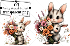 Whimsical Spring Animal Clipart Watercolor PNG Product Image 1