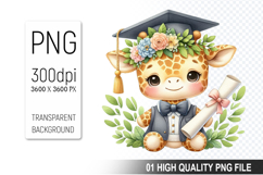 Graduation Animals Clipart PNG Bundle, High Quality PNG File Product Image 11
