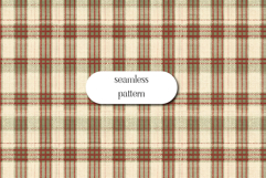 Rustic Red Green Plaid Seamless Pattern Digital Paper Product Image 1