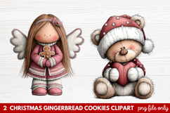Christmas Gingerbread Cookies Clipart | Cute Holiday Cookie Product Image 1