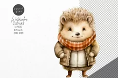 Christmas clipart, Hedgehog clipart, Winter clipart Product Image 1