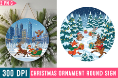 Christmas Ornaments Round Sign PNG, Christmas Round Sign PNG Product Image 1