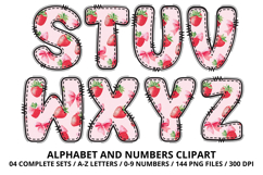 Coquette Strawberry Alphabet PNG Letters &amp; Numbers 300DPI Product Image 4