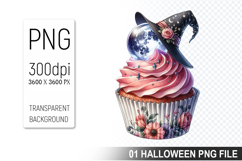 Halloween Witch Cupcake, Halloween Clipart PNG File Product Image 1