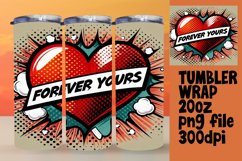 Custom Tumbler Wrap Design , 3D Heart Product Image 1