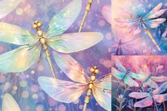 Dreamy pastel dragonfly printable digital papers Product Image 3