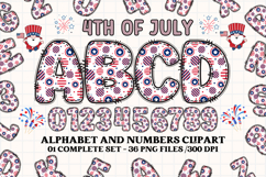 4th July Alphabet png clipart, independence letters doodle Product Image 1