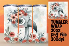 Summer Flamingo Tumbler Wrap Floral Design Product Image 1