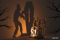 Halloween Shadow Candle Holders Bundle | Laser Cut | SVG Product Image 19