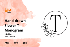 Hand-drawn Flower Monogram Product Image 1