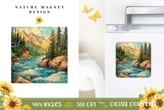 Nature Fridge Magnet Design, Forest Magnet Template Product Image 1