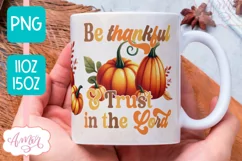 Christian mug wrap PNG for sublimation, Thanksgiving mug Product Image 1