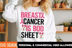 Breast Cancer is Boo Sheet SVG Cut File,Breast Cancer SVG Product Image 2