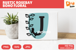 Rustic Rosebay Boho Floral Monogram Product Image 1