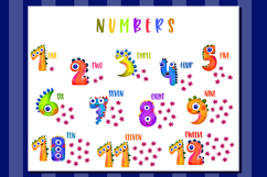 Cute Monster Numbers Clipart Set PNG JPG Product Image 12