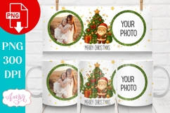 Merry Christmas photo mug wrap PNG, Santa mug template png Product Image 2