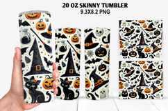 Halloween Skinny Tumbler 20oz Wrap Design, Halloween Tumbler Product Image 1