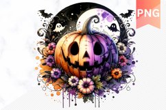Flowers Halloween Sublimation - Flowers Clipart PNG Design Product Image 1