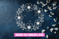 Paper cut floral wreath SVG for paper cutting Product Image 1
