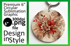 Unique Circle PNG for Sublimation , Autumn Flower Product Image 1