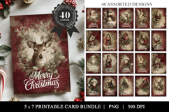 Vintage Christmas Card Bundle 40 Designs Product Image 2