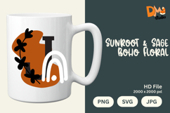 Sunroot &amp; Sage Boho Floral Monogram Product Image 1