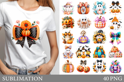 Halloween Sublimation Bundle. Fall Halloween T-Shirt Design Product Image 1