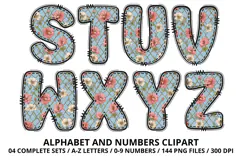 Coquette Shabby Chic Alphabet PNG Letters & Numbers 300DPI Product Image 4