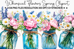 Whimsical Flowers Spring Clipart Product Image 1