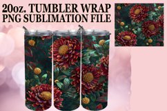 Summer Glitter Flower Pattern Tumbler Wrap - 20oz Product Image 1