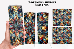 Skinny Tumbler 20oz Wrap Design, Stained Tumble PNG Design Product Image 1