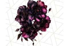 Gothic Floral PNG, Dark Aesthetic Flowers Clipart Print Product Image 4