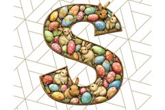 Easter Alphabet Clipart Set with Bunnies and Eggs Product Image 9