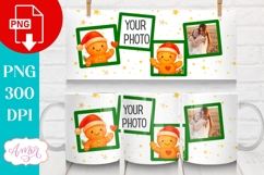 Christmas photo mug wrap PNG, Christmas gingerbread man png Product Image 2