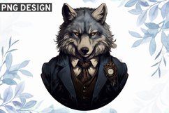 Victorian Wolf Sublimation PNG Design Product Image 1