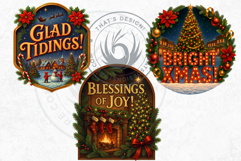 Christmas Greetings clipart PNG Set 2, Holiday Quotes wishes Product Image 6