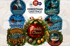 Christmas Greetings clipart PNG Set 3, Holiday Quotes wishes Product Image 1