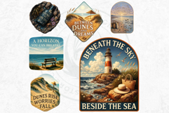Coastline Summer Bliss PNG Set, Beach Quotes Clipart, Ocean Product Image 7