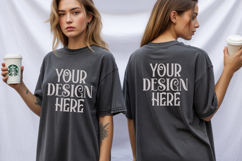 Comfort Colors 1717 Black Front &amp; back T shirt mockups Product Image 1