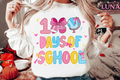 Preppy Happy 100 Days of School Png, 100 Days of School PNG Product Image 2