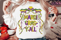 Brushstroke Mardi Gras PNG, Fleur De Lis Coquette PNG Product Image 3