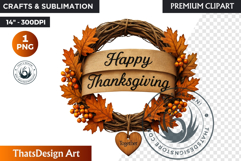 Cozy Thanksgiving greetings PNG, Grateful Quotes Clipart Product Image 1