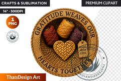 Cozy Thanksgiving greetings PNG, Grateful Quotes Clipart Product Image 1