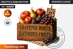 Cozy Thanksgiving greetings PNG, Grateful Quotes Clipart Product Image 1
