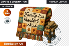 Cozy Thanksgiving greetings PNG, Grateful Quotes Clipart Product Image 1