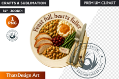 Cozy Thanksgiving greetings PNG Grateful Quotes Clipart Product Image 1