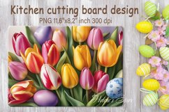 Easter eggs and tulip flowers for cutting board sublimation Product Image 1