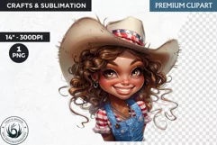 4th of July Cute cowgirl cliparts,independence day,patriotic Product Image 1