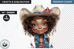 Patriotic cowgirl clipart,4th of July, independence day PNG Product Image 1