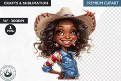 Patriotic cowgirl clipart,4th of July, independence day PNG Product Image 1